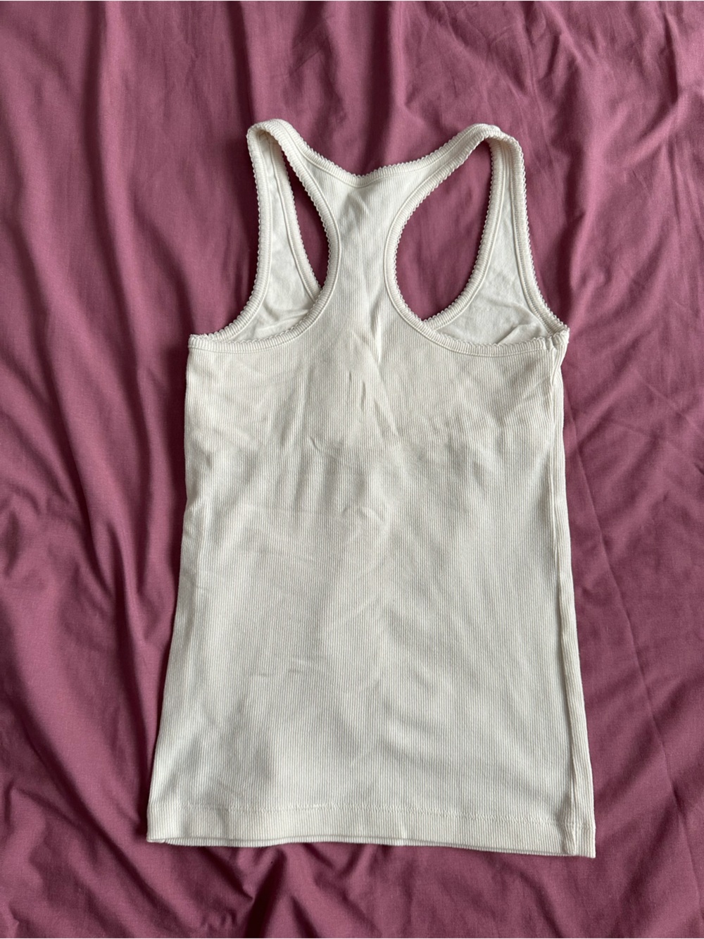 Old Navy Cream Ribbed Racerback Tank - Picture 3 of 3
